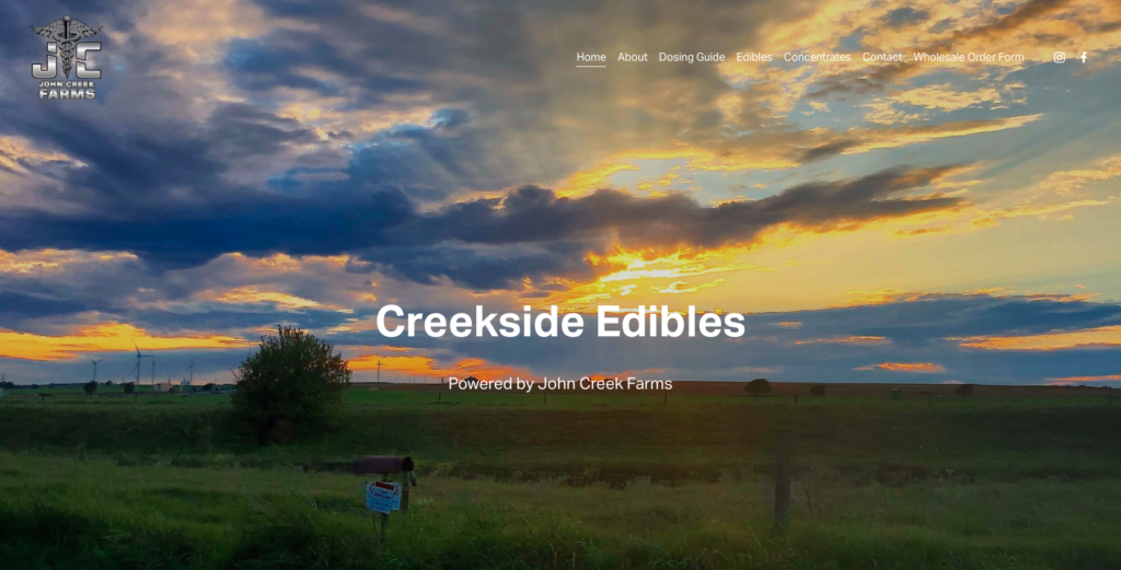 Website for Creekside Edibles
